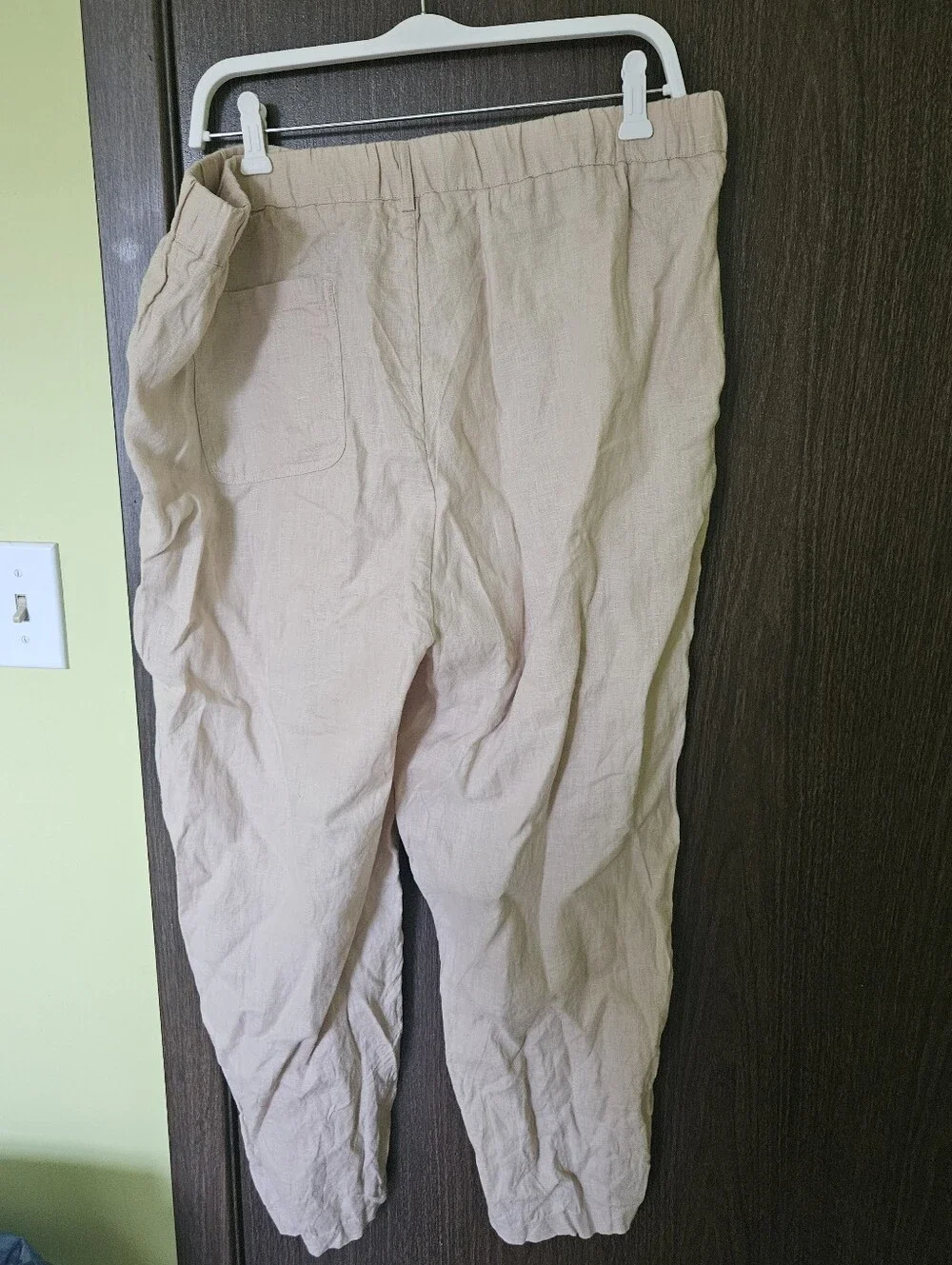 Quince Women's 100% European Linen Pants Driftwood Pull On Comfy Breathable XL